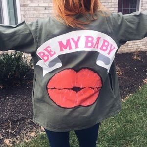 Hand Painted Military Style Jacket